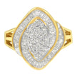10K Yellow Gold Diamond Cluster Ring (3/4 Cttw, J-K Color, I2-I3 Clarity) - Size 6