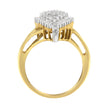10K Yellow Gold 1/2 Cttw Round and Baguette-Cut Diamond Pear Ring (I-J Color, I1-I2 Clarity) - Size 7