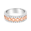 10K White and Rose Gold 1/3 Cttw Diamond Split Shank and Infinity Ribbon Band Ring (I-J Color, I1-I2 Clarity) - Size 6