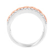 10K White and Rose Gold 1/3 Cttw Diamond Split Shank and Infinity Ribbon Band Ring (I-J Color, I1-I2 Clarity) - Size 6