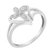 10K White Gold Diamond-Accented Cross & Open Heart Promise Fashion Ring (H-I Color, I1-I2 Clarity) - Size 7