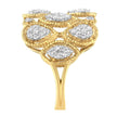 14K Yellow Gold Diamond Art Deco Ring (1/2 Cttw, H-I Color, I1 Clarity) - Size 7