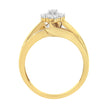10K Yellow Gold 1/2 cttw Diamond Cluster Cocktail Ring (J-K Clarity, I1-I2 Color) - Size 7
