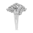 10K White Gold 1/2 Cttw Round and Baguette-Cut 