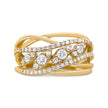 10K Yellow Gold 1/2 Cttw Round-Cut Multi Row Diamond Split Shank Cocktail Ring (H-I Color, SI2-I1 Clarity) - Size 7