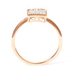 10K Rose Gold 1/3 Cttw Invisible Set Princess Cut Diamond Composite Square Shape Ring for Women (H-I color, I1-I2 clarity) - Size 7