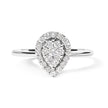 10K White Gold 3/8 Cttw Round-Cut Lab Grown Diamond Cluster Pear Promise Ring (G-H Color, VS2-SI1 Clarity) - Size 7