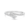 10K White Gold 1/4 Cttw Two-Stone Diamond Bypass Engagement Ring