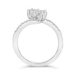 10K White Gold 1/4 Cttw Two-Stone Diamond Bypass Engagement Ring