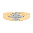 18K Yellow Gold 1/10 Cttw Diamond Star Burst Inlay Ring
