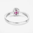 1.00 Carat Genuine Ruby and White Diamond 14K White Gold Ring - Rings - Custom Crafting Alliance, LLC