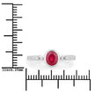 1.00 Carat Genuine Ruby and White Diamond 14K White Gold Ring - Rings - Custom Crafting Alliance, LLC