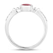 1.00 Carat Genuine Ruby and White Diamond 14K White Gold Ring - Rings - Custom Crafting Alliance, LLC