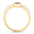 1.00 Carat Genuine Ruby and White Diamond 14K Yellow Gold Ring - Rings - Custom Crafting Alliance, LLC