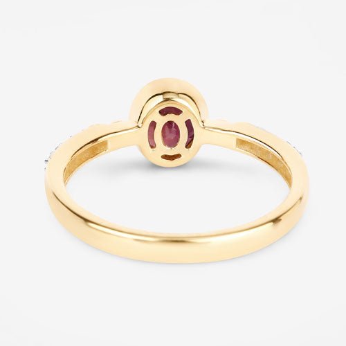 1.00 Carat Genuine Ruby and White Diamond 14K Yellow Gold Ring - Rings - Custom Crafting Alliance, LLC