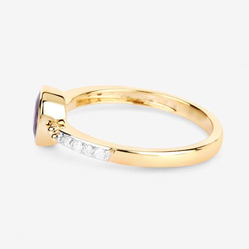 1.00 Carat Genuine Ruby and White Diamond 14K Yellow Gold Ring - Rings - Custom Crafting Alliance, LLC