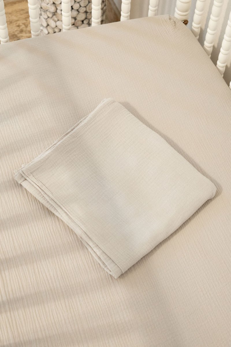 100% Organic Cotton Gauze Muslin Crib Sheet - Crib Sheet - Custom Crafting Alliance, LLC