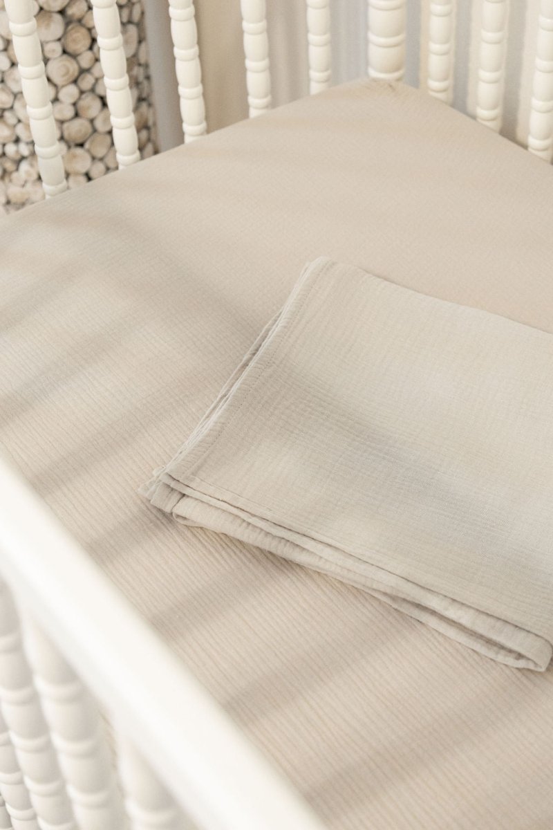 100% Organic Cotton Gauze Muslin Crib Sheet - Crib Sheet - Custom Crafting Alliance, LLC