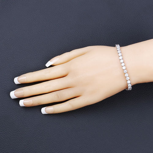 10.00 Carat Lab Grown Diamond 14K White Gold Bracelet - Bracelets - Custom Crafting Alliance, LLC