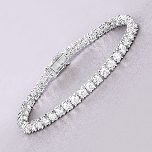 10.00 Carat Lab Grown Diamond 14K White Gold Bracelet - Bracelets - Custom Crafting Alliance, LLC