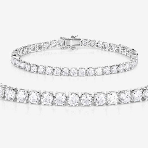 10.00 Carat Lab Grown Diamond 14K White Gold Bracelet - Bracelets - Custom Crafting Alliance, LLC