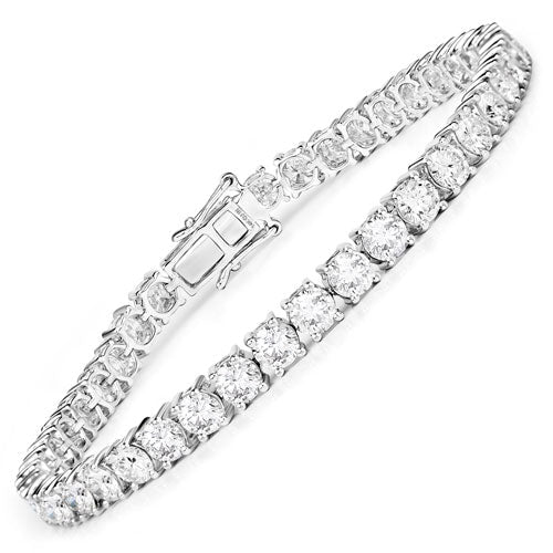 10.00 Carat Lab Grown Diamond 14K White Gold Bracelet - Bracelets - Custom Crafting Alliance, LLC