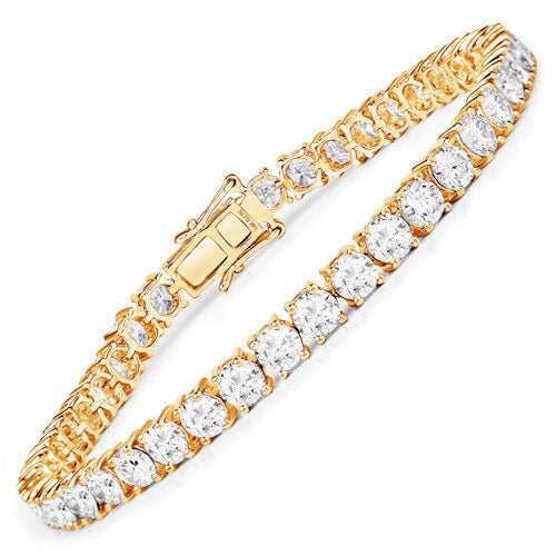 10.00 Carat Lab Grown Diamond 14K Yellow Gold Bracelet - Bracelets - Custom Crafting Alliance, LLC