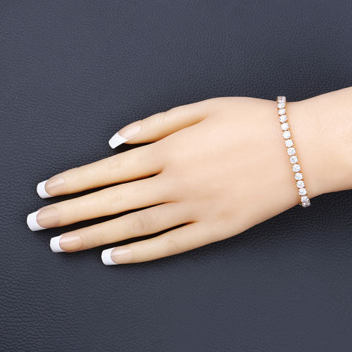 10.00 Carat Lab Grown Diamond 14K Yellow Gold Bracelet - Bracelets - Custom Crafting Alliance, LLC
