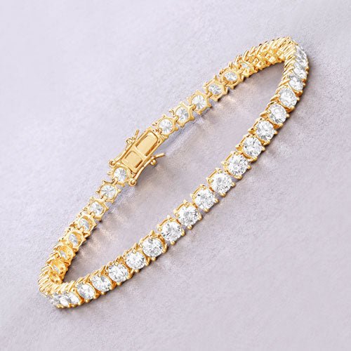 10.00 Carat Lab Grown Diamond 14K Yellow Gold Bracelet - Bracelets - Custom Crafting Alliance, LLC