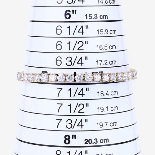 10.00 Carat Lab Grown Diamond 14K Yellow Gold Bracelet - Bracelets - Custom Crafting Alliance, LLC