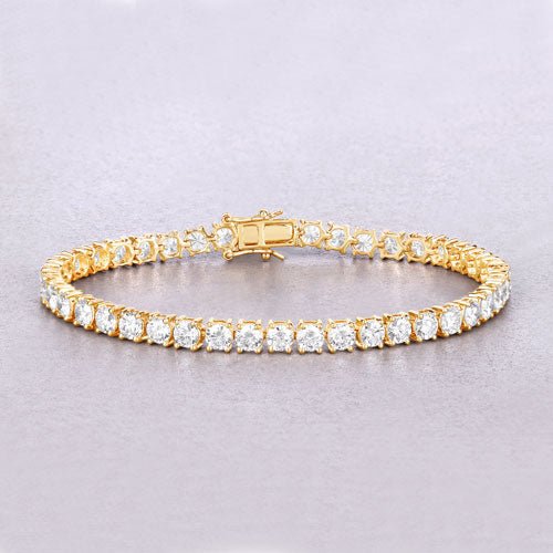 10.00 Carat Lab Grown Diamond 14K Yellow Gold Bracelet - Bracelets - Custom Crafting Alliance, LLC