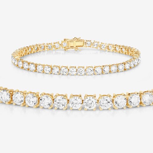10.00 Carat Lab Grown Diamond 14K Yellow Gold Bracelet - Bracelets - Custom Crafting Alliance, LLC
