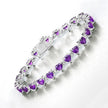 10.01 Carat Genuine Amethyst and White Diamond .925 Sterling Silver Bracelet - Bracelets - Custom Crafting Alliance, LLC
