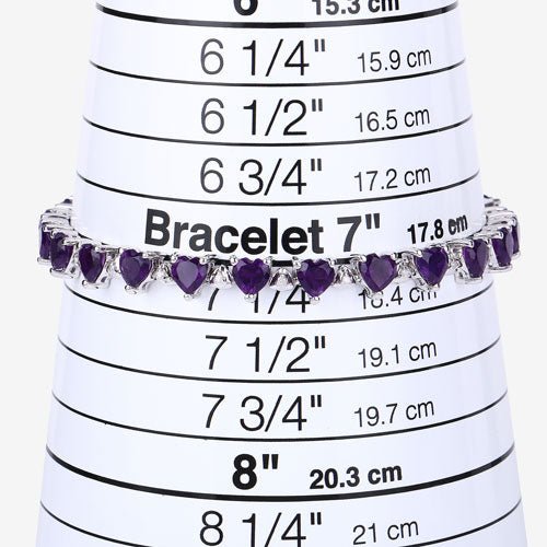 10.01 Carat Genuine Amethyst and White Diamond .925 Sterling Silver Bracelet - Bracelets - Custom Crafting Alliance, LLC