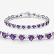 10.01 Carat Genuine Amethyst and White Diamond .925 Sterling Silver Bracelet - Bracelets - Custom Crafting Alliance, LLC