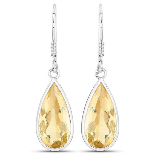 10.04 Carat Genuine Citrine .925 Sterling Silver Earrings - Earrings - Custom Crafting Alliance, LLC