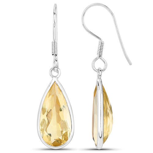 10.04 Carat Genuine Citrine .925 Sterling Silver Earrings - Earrings - Custom Crafting Alliance, LLC
