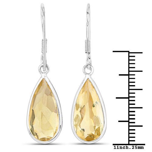 10.04 Carat Genuine Citrine .925 Sterling Silver Earrings - Earrings - Custom Crafting Alliance, LLC