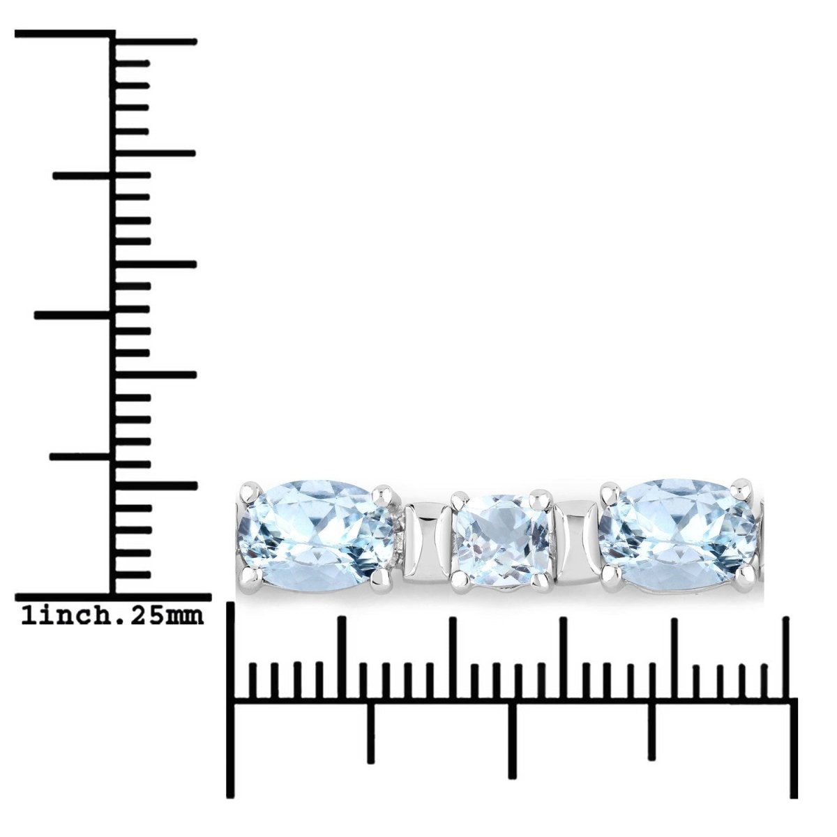 10.06 Carat Genuine Aquamarine .925 Sterling Silver Bracelet - Bracelets - Custom Crafting Alliance, LLC