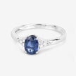 1.01 Carat Genuine Blue Sapphire and White Diamond 14K White Gold Ring - Rings - Custom Crafting Alliance, LLC