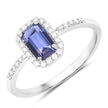 1.01 Carat Genuine Purple Blue Sapphire and White Diamond 14K White Gold Ring - Rings - Custom Crafting Alliance, LLC