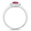 1.01 Carat Genuine Ruby and White Diamond 10K White Gold Ring - Rings - Custom Crafting Alliance, LLC