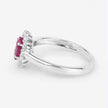 1.01 Carat Genuine Ruby and White Diamond 10K White Gold Ring - Rings - Custom Crafting Alliance, LLC