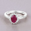 1.01 Carat Genuine Ruby and White Diamond 10K White Gold Ring - Rings - Custom Crafting Alliance, LLC