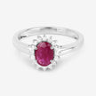 1.01 Carat Genuine Ruby and White Diamond 10K White Gold Ring - Rings - Custom Crafting Alliance, LLC