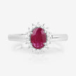 1.01 Carat Genuine Ruby and White Diamond 10K White Gold Ring - Rings - Custom Crafting Alliance, LLC