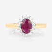 1.01 Carat Genuine Ruby and White Diamond 10K Yellow Gold Ring - Rings - Custom Crafting Alliance, LLC
