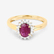 1.01 Carat Genuine Ruby and White Diamond 10K Yellow Gold Ring - Rings - Custom Crafting Alliance, LLC
