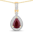 1.01 Carat Genuine Ruby and White Diamond 14K Yellow Gold Pendant - Pendants - Custom Crafting Alliance, LLC