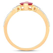 1.01 Carat Genuine Ruby and White Diamond 14K Yellow Gold Ring - Rings - Custom Crafting Alliance, LLC